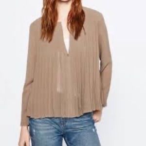 Zara pleated brown jacket
